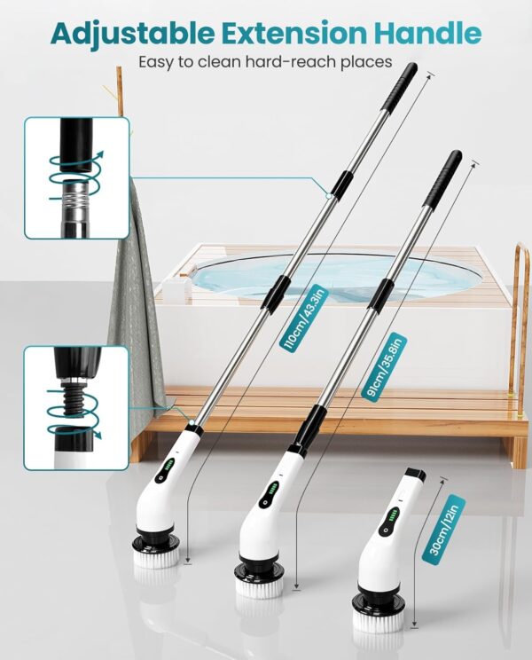 Plastic Electric Spin Scrubber (9-in-1) – Powerful, Portable & Multi-Purpose Cleaning Tool - Image 3