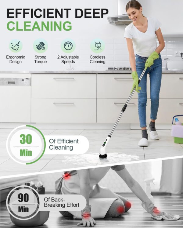Plastic Electric Spin Scrubber (9-in-1) – Powerful, Portable & Multi-Purpose Cleaning Tool - Image 4