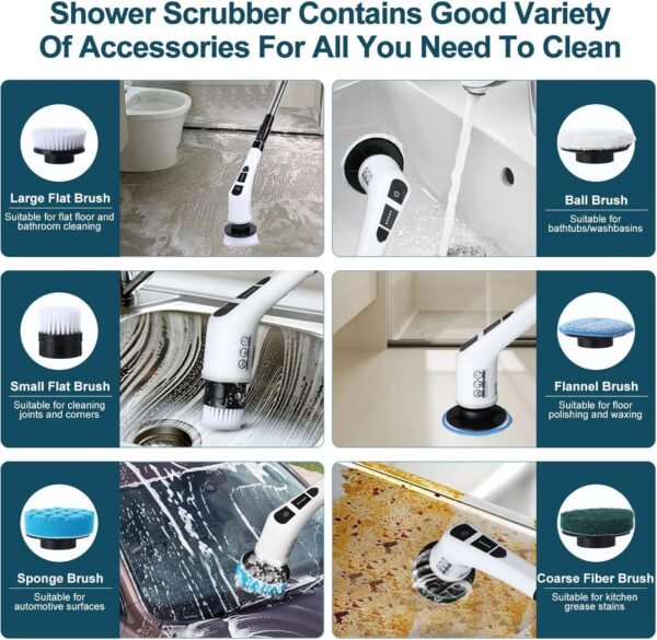 Plastic Electric Spin Scrubber (9-in-1) – Powerful, Portable & Multi-Purpose Cleaning Tool - Image 5