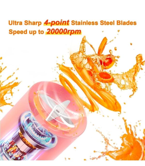 Mini Portable Juicer – 6-Blade High-Speed Personal Blender for Home & Travel - Image 6