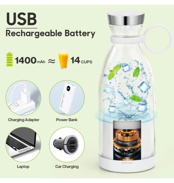 Mini Portable Juicer – 6-Blade High-Speed Personal Blender for Home & Travel - Image 7