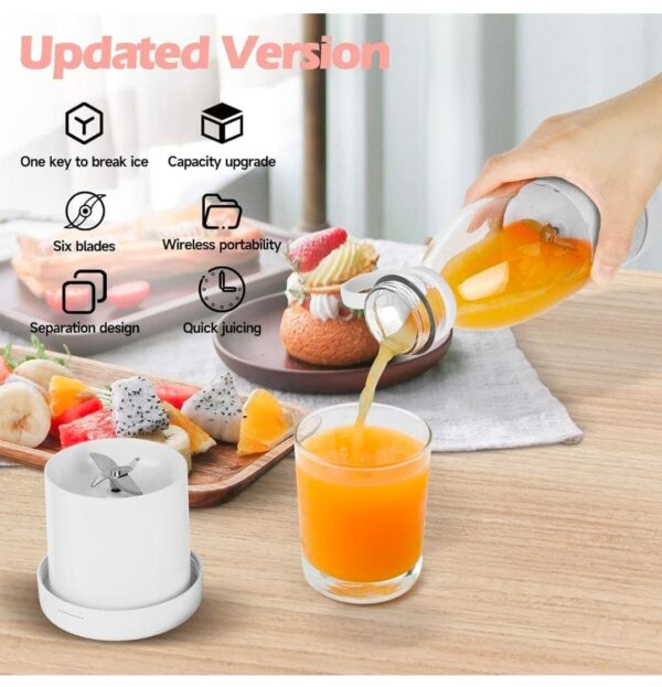 Mini Portable Juicer – 6-Blade High-Speed Personal Blender for Home & Travel - Image 2