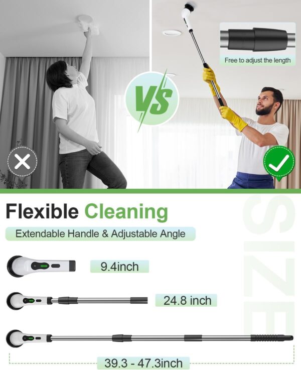 Plastic Electric Spin Scrubber (9-in-1) – Powerful, Portable & Multi-Purpose Cleaning Tool - Image 8