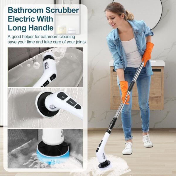 Plastic Electric Spin Scrubber (9-in-1) – Powerful, Portable & Multi-Purpose Cleaning Tool - Image 9
