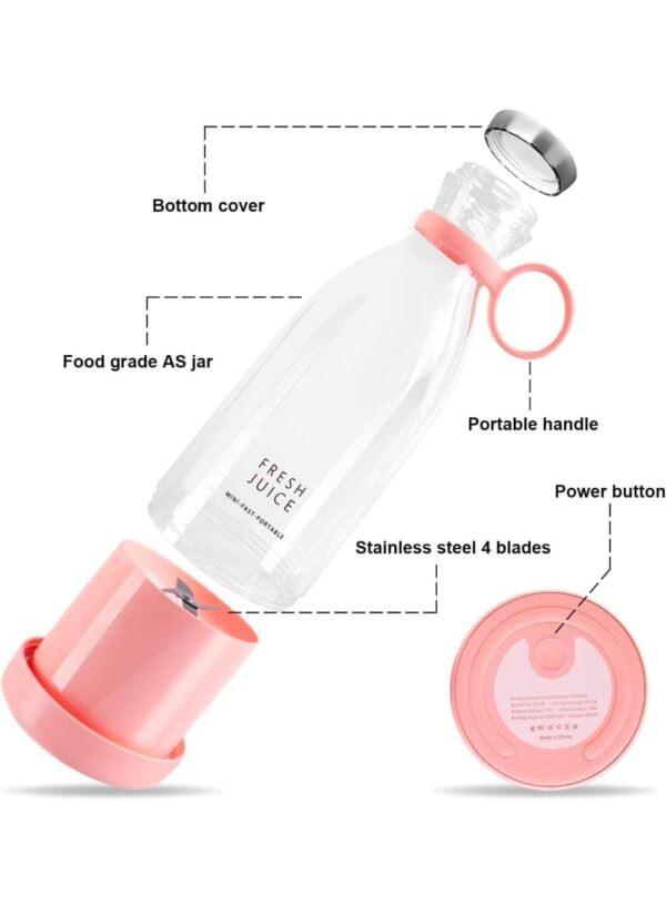 Mini Portable Juicer – 6-Blade High-Speed Personal Blender for Home & Travel - Image 5